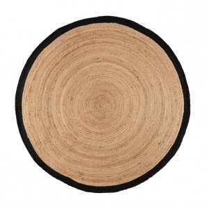 ROUND JUTE - Black Natural - Διάμετρος 120cm